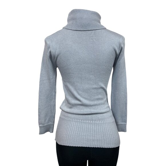 Handmade Women’s Grey Teddy Bear with S Letter Turtle Neck Sweater Sz S - Picture 7 of 12